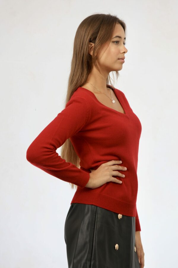 Pure Cashmere V-Neck Sweater - Image 2