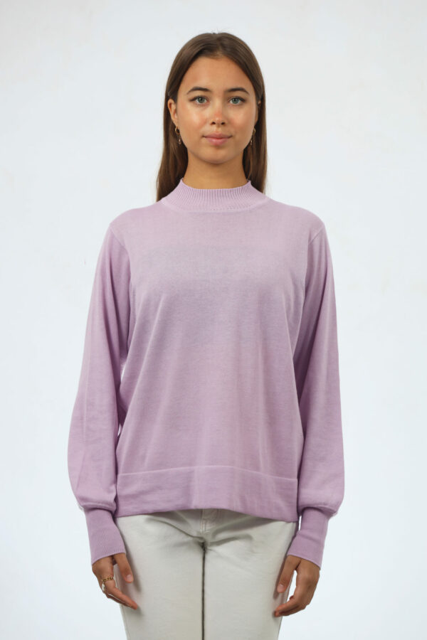 Cotton & Cashmere Blend Mock Neck Sweater