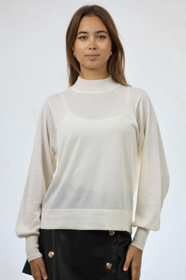 Cotton & Cashmere Blend Mock Neck Sweater