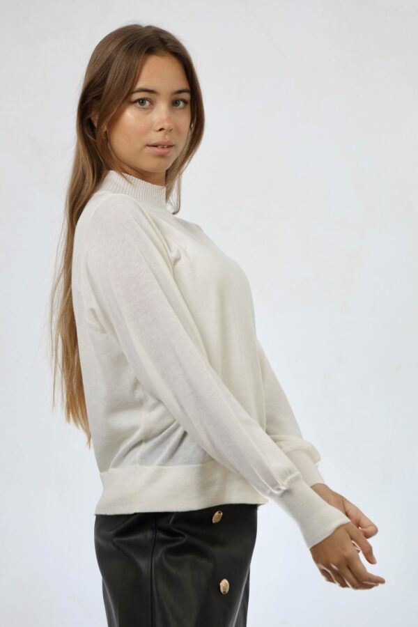 Cotton & Cashmere Blend Mock Neck Sweater - Image 3