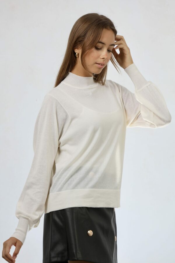 Cotton & Cashmere Blend Mock Neck Sweater - Image 2