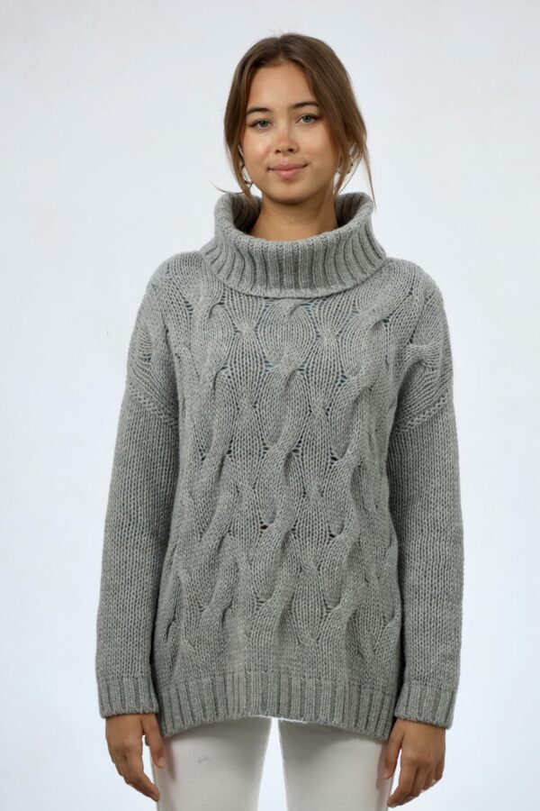 Cable Cowl-Neck Pullover - Image 3