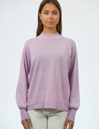 Cotton & Cashmere Blend Mock Neck Sweater